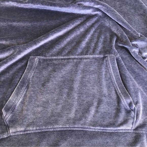 Westbound Velour Kangaroo Pocket Side Slit Bottom Dusty Blue Gray Women's Large - Picture 4 of 12